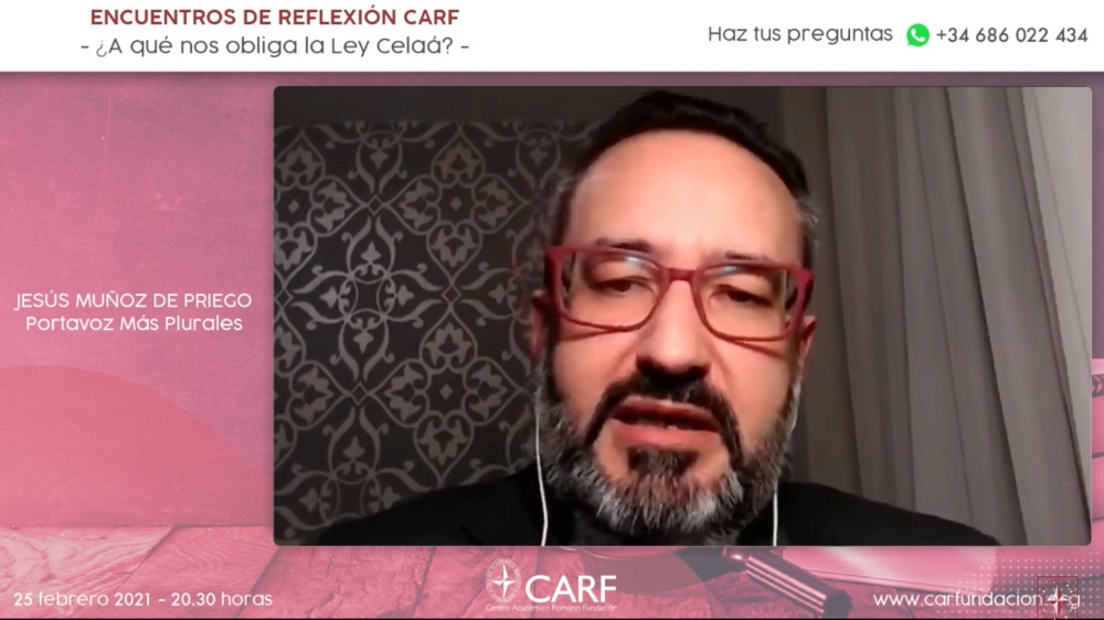 La deuxième réunion de réflexion de la CARF sur la loi Celaá a été suivie par Jesús Muñoz de Priego Alvear, avocat et conseiller juridique des congrégations religieuses et porte-parole national de la plateforme "Más Plurales".