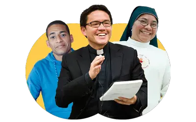 Seminarista, un sacerdote y una religiosa