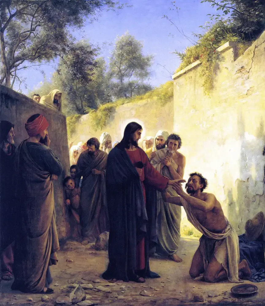Jesús curando a un ciego. Fuente: Wikipedia